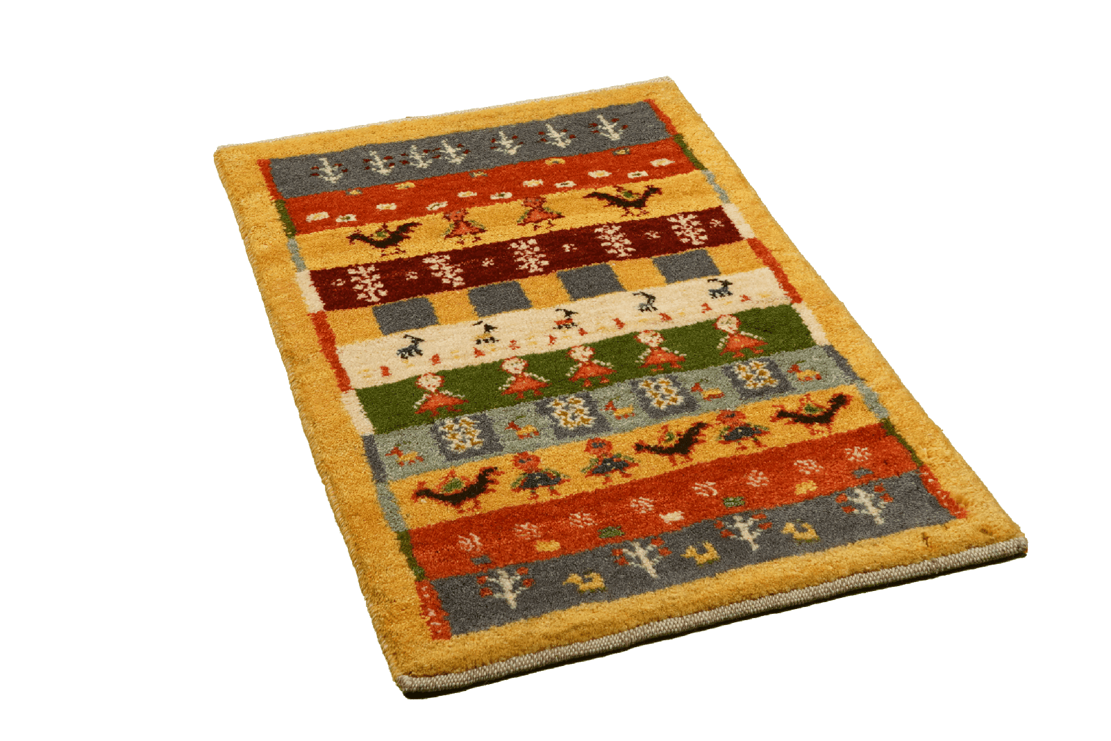 Gabbeh Sonnat — Hand-knotted, 57x88 cm, Yellow, 100% Virgin Wool | View 4