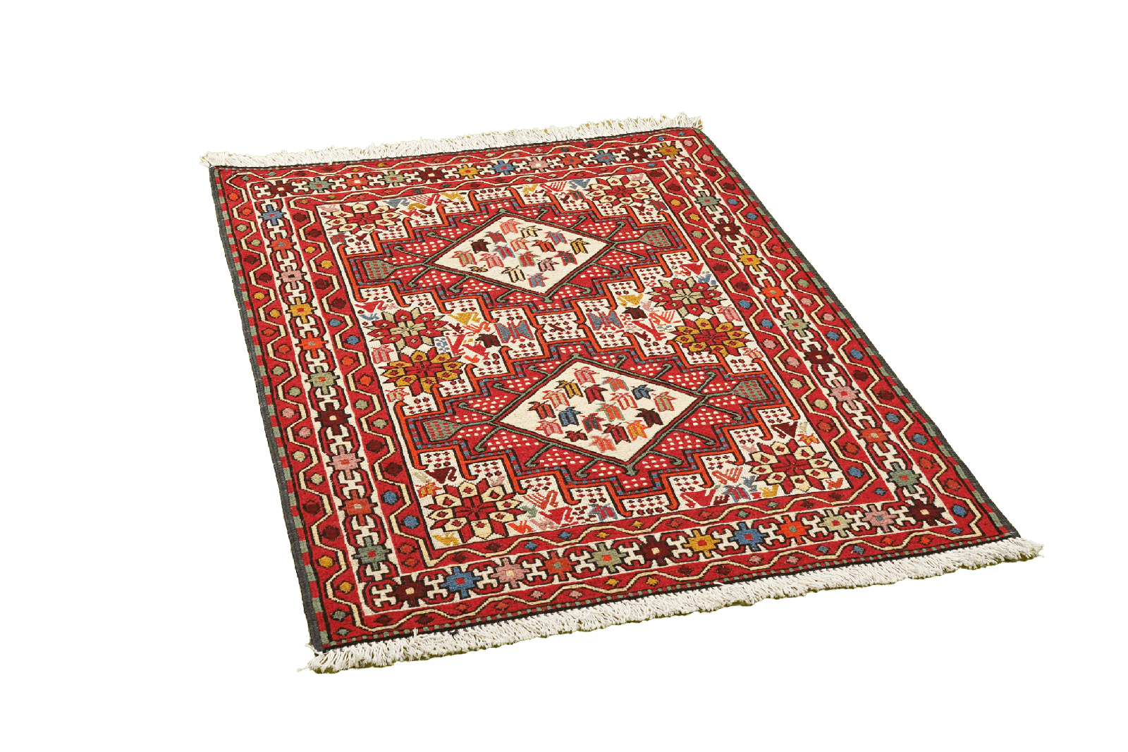 Sumak Shahsavan — Handmade, 77x96 cm, Beige, 100% Virgin Wool | View 4