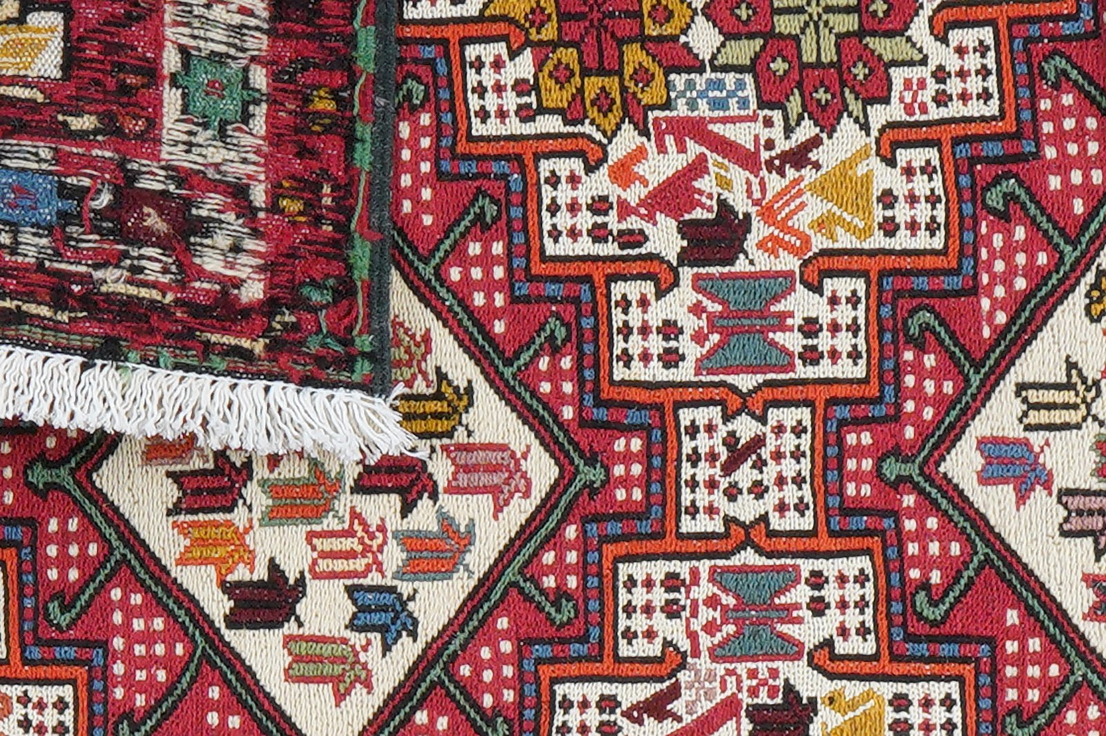 Sumak Shahsavan — Handmade, 77x96 cm, Beige, 100% Virgin Wool | View 6