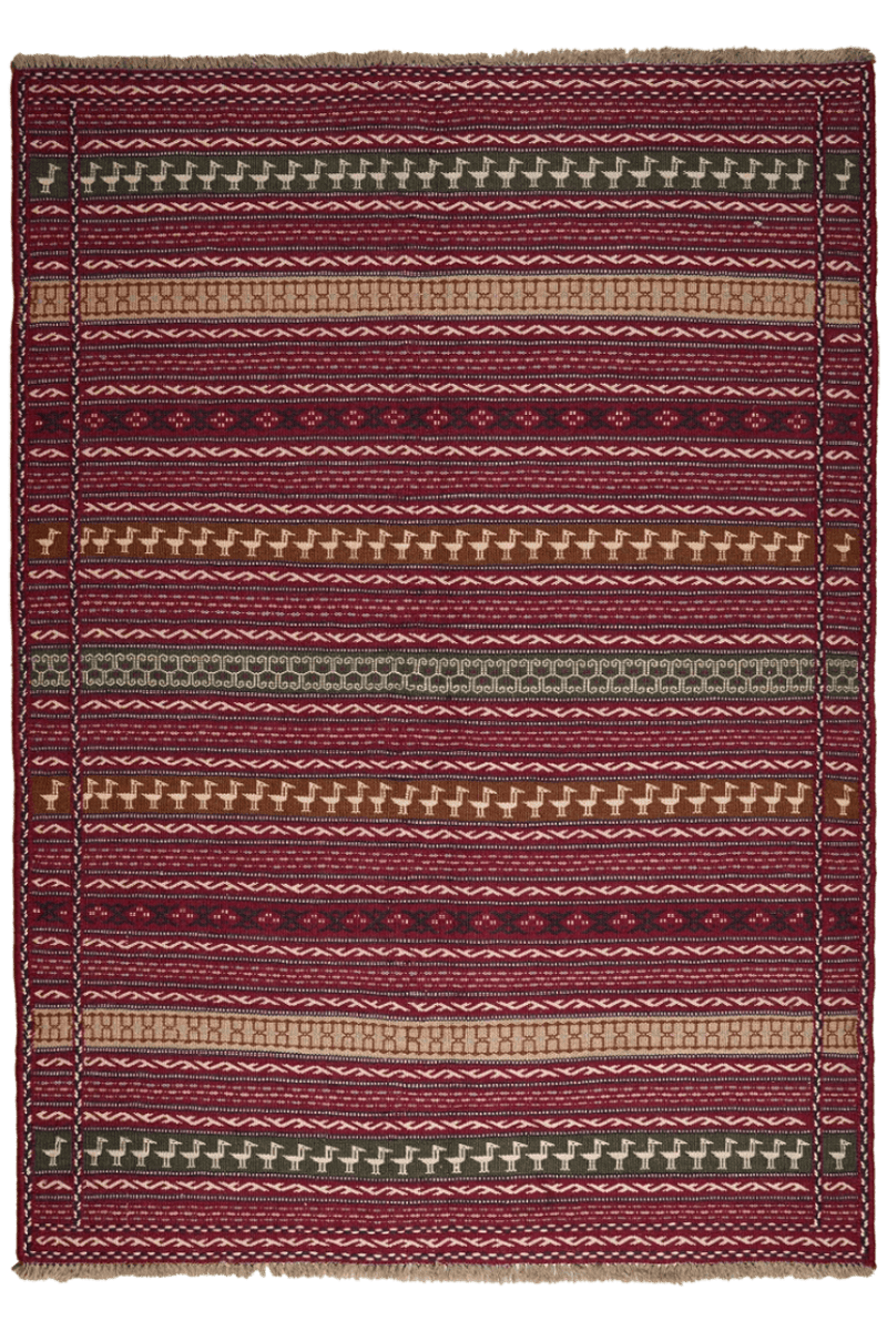 Kelim Kordi — Handmade, 149x207 cm, Blue, 100% Virgin Wool | Main view