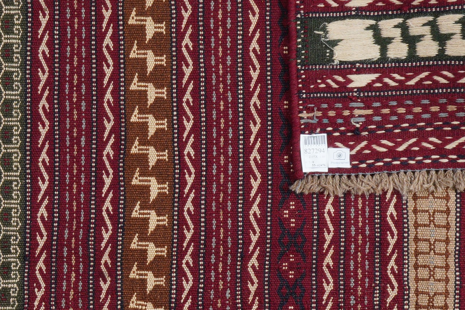 Kelim Kordi — Handmade, 149x207 cm, Blue, 100% Virgin Wool | View 5