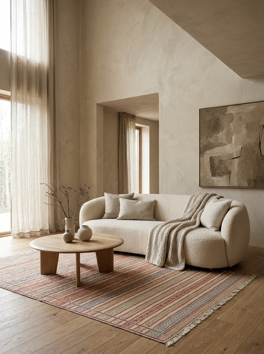 Kelim Kordi — Handmade, 171x245 cm, Beige, 100% Virgin Wool | Detail view