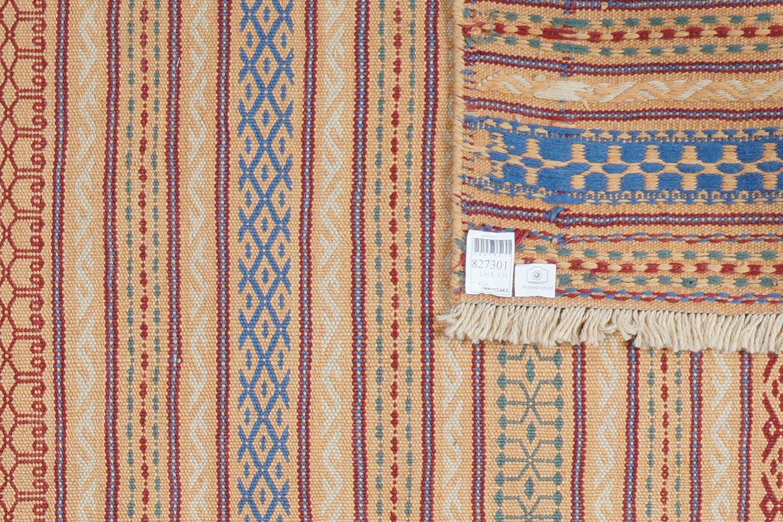 Kelim Kordi — Handmade, 171x245 cm, Beige, 100% Virgin Wool | View 5