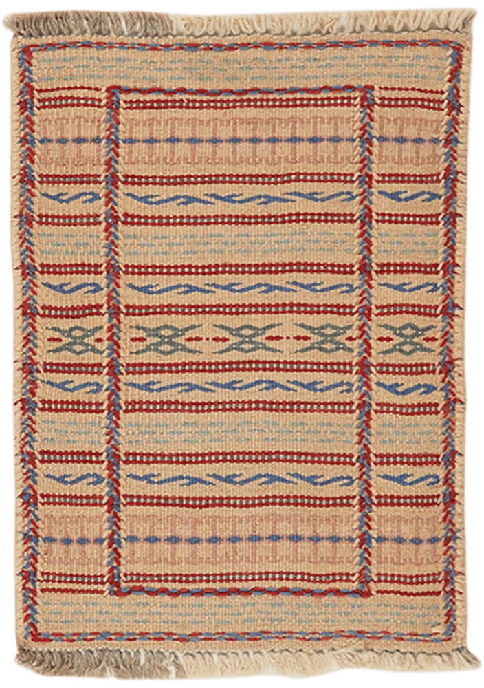 Kelim Kordi — Handmade, 42x58 cm, Beige, 100% Virgin Wool | Main view