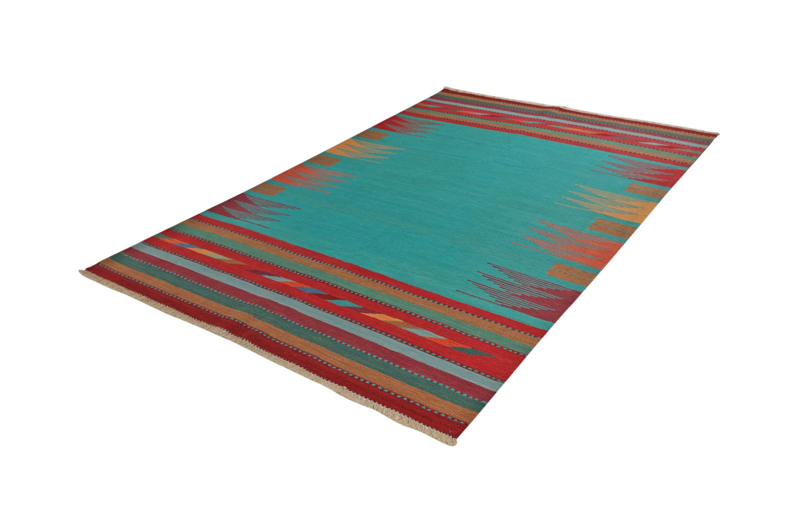 Kelim Gashgai — Handmade, 167x247 cm, Tuerkis, 100% Virgin Wool | View 5