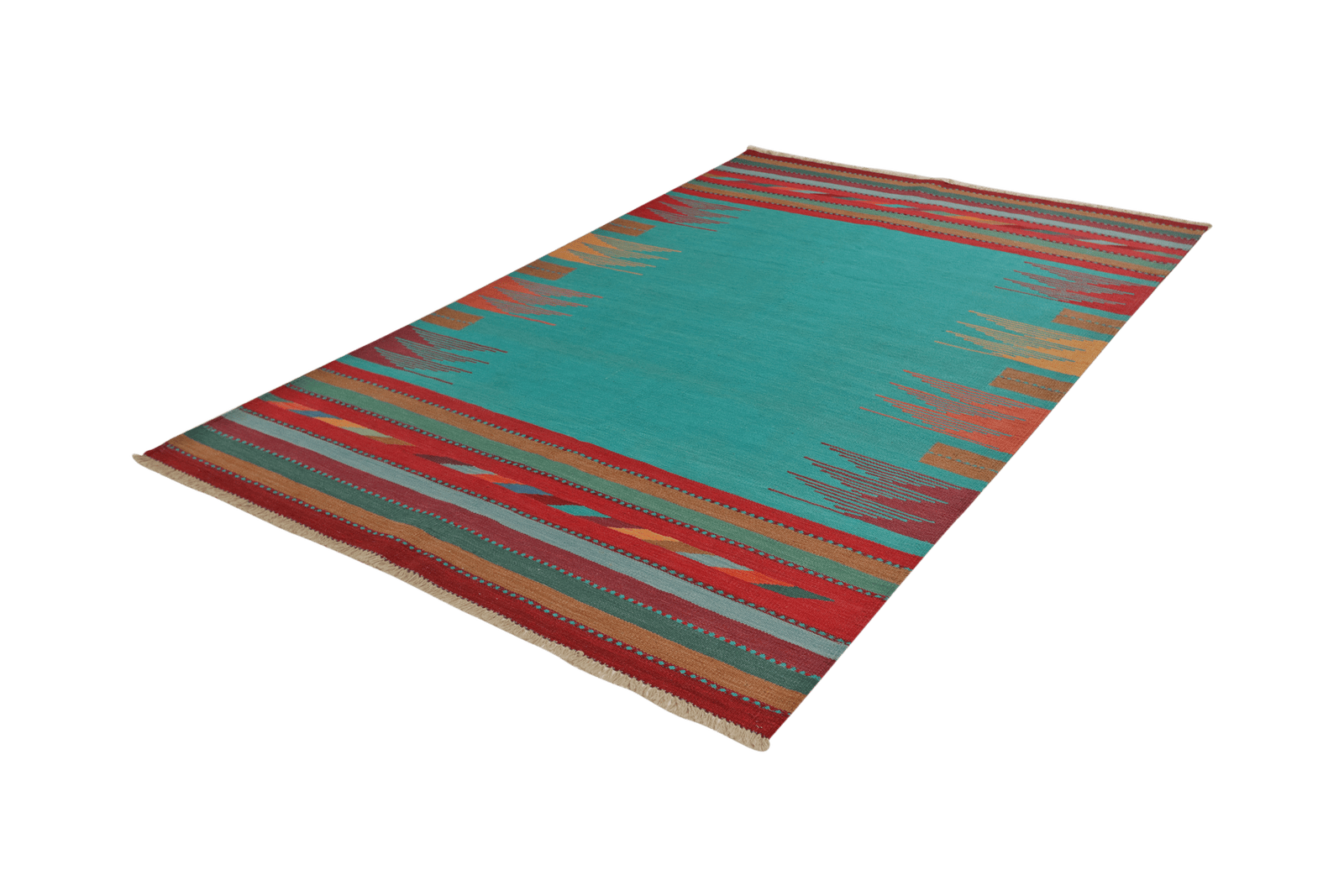 Kelim Gashgai — Handmade, 167x247 cm, Tuerkis, 100% Virgin Wool | View 5