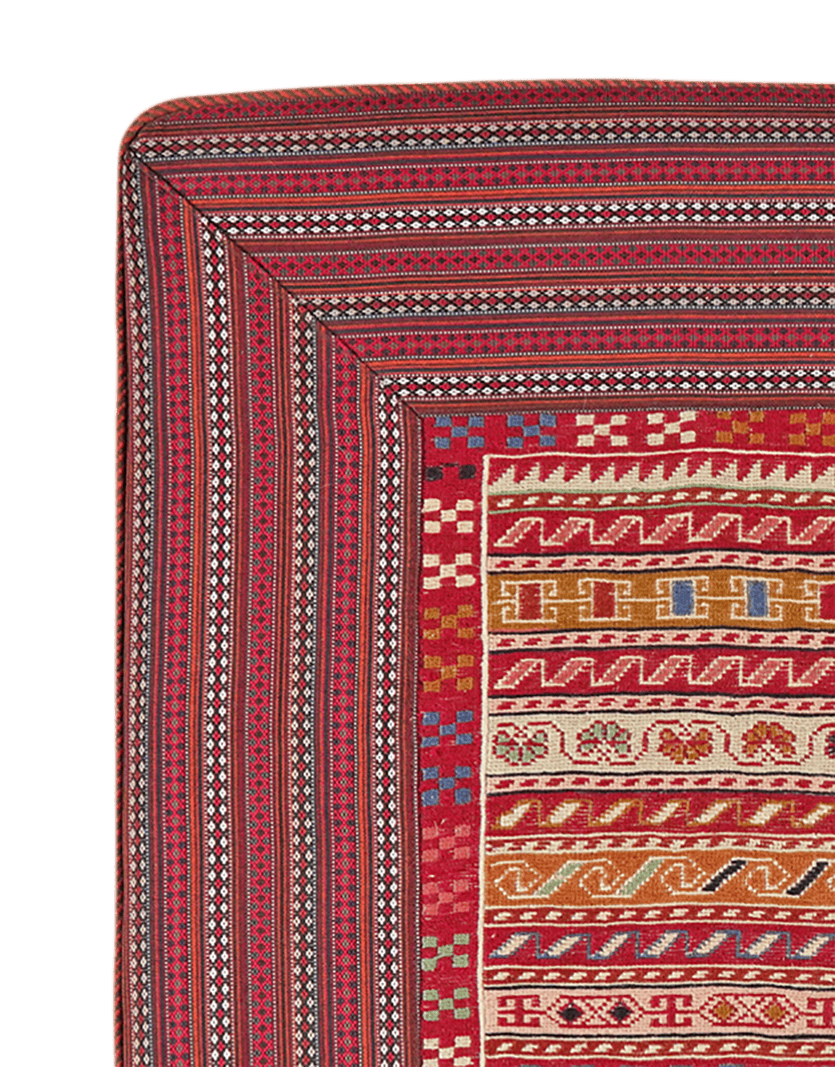 Kelim Pouf — Handmade, 90x90 cm, Multicolor, 100% Virgin Wool | View 3