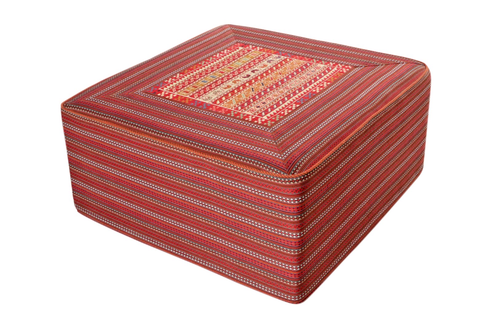 Kelim Pouf — Handmade, 90x90 cm, Multicolor, 100% Virgin Wool | View 6