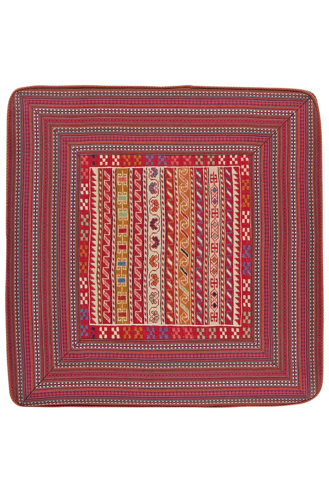Kelim Pouf — Handmade, 90x90 cm, Multicolor, 100% Virgin Wool | View 7