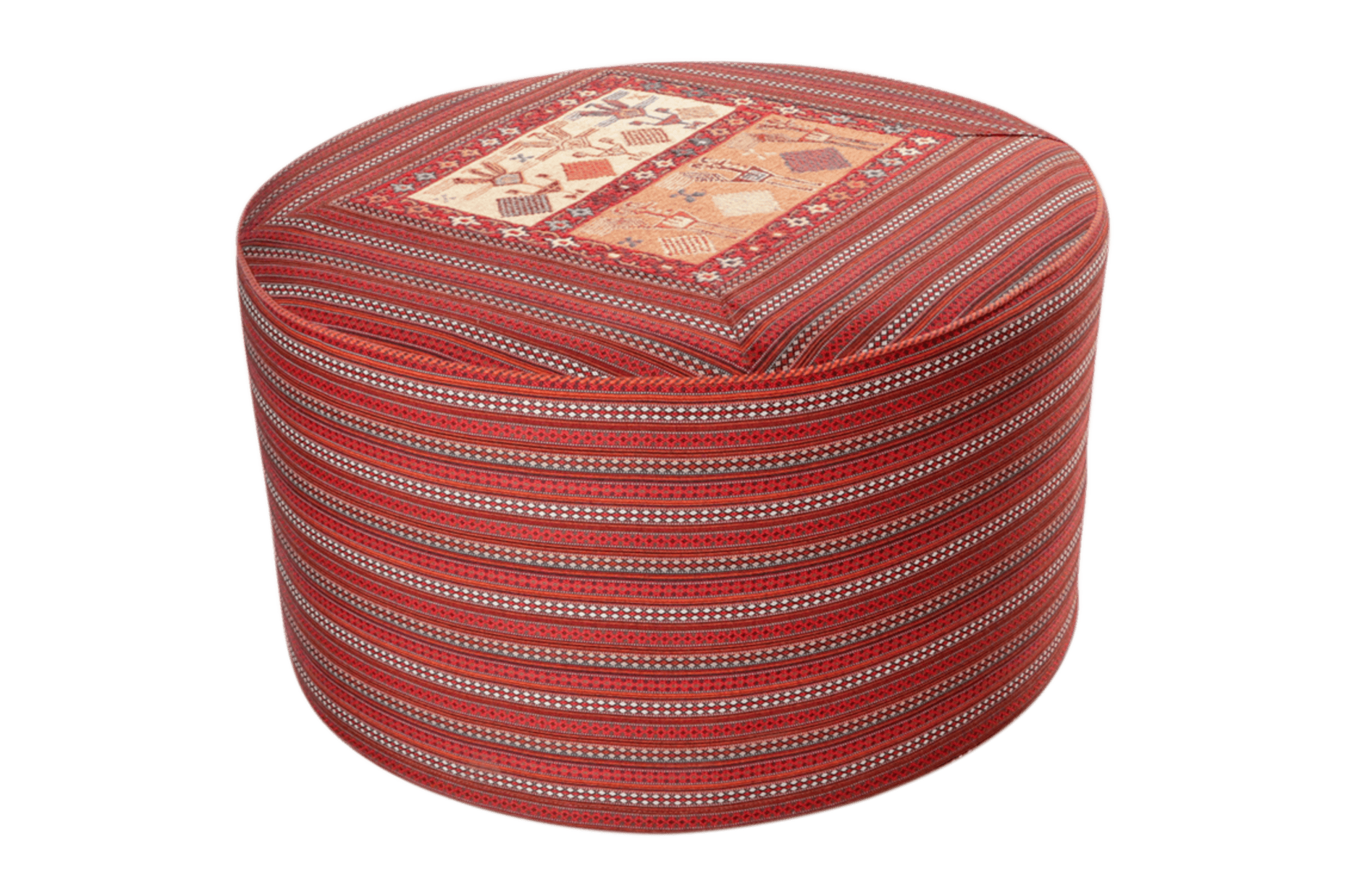 Kelim Pouf — Handmade, 90x90 cm, Multicolor, 100% Virgin Wool | Main view