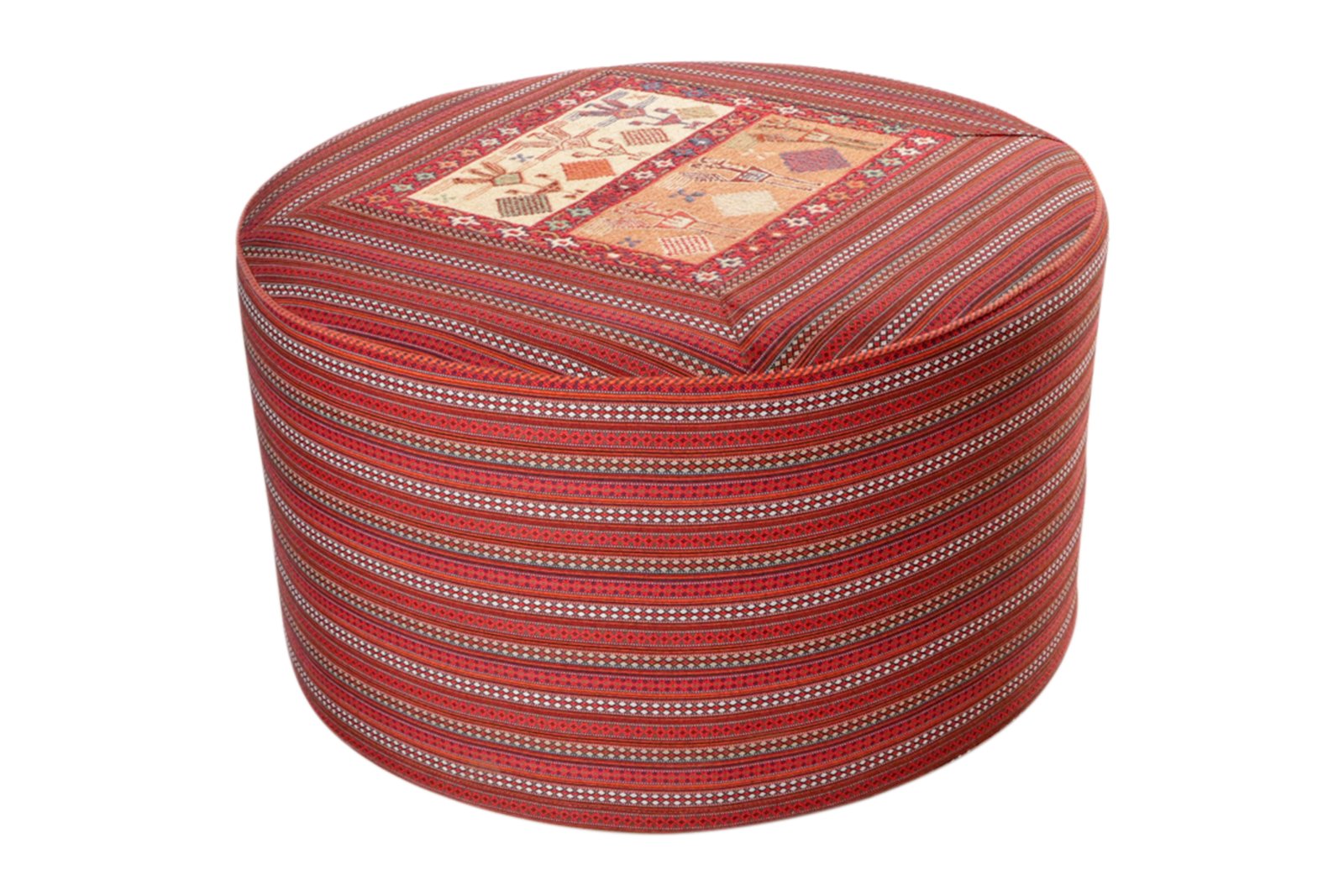 Kelim Pouf — Handmade, 90x90 cm, Multicolor, 100% Virgin Wool | View 6
