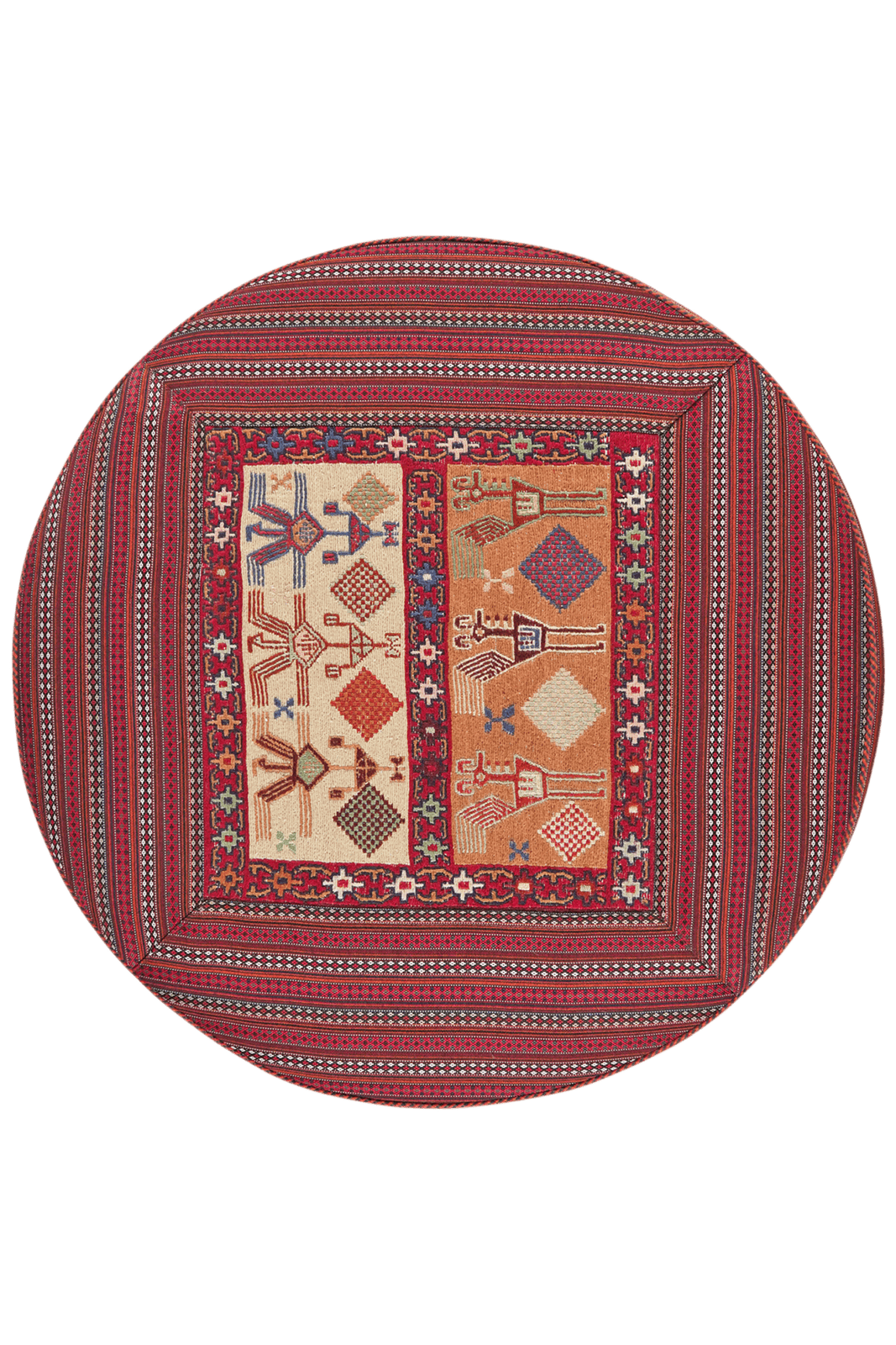Kelim Pouf — Handmade, 90x90 cm, Multicolor, 100% Virgin Wool | View 7