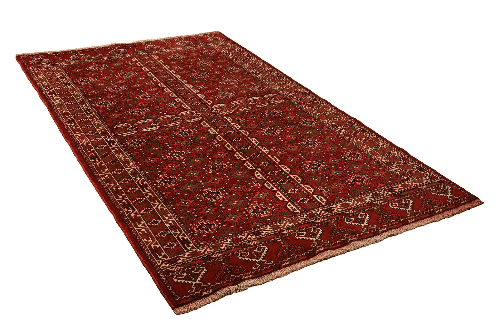 Turkman — Hand-knotted, 138x215 cm, Red, 100% Virgin Wool | View 4