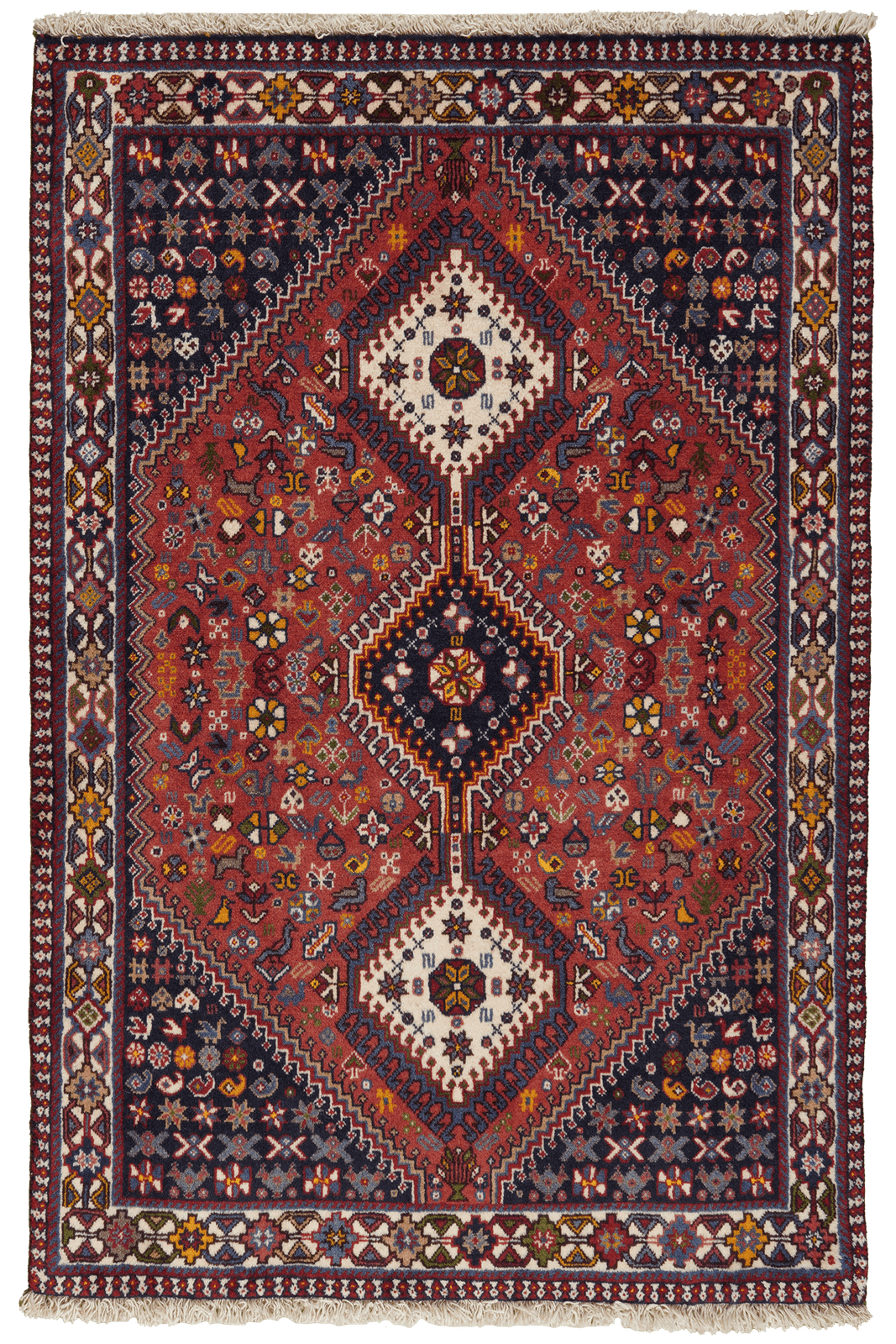Yalameh — Hand-knotted, 100x151 cm, Red, 100% Virgin Wool | Main view