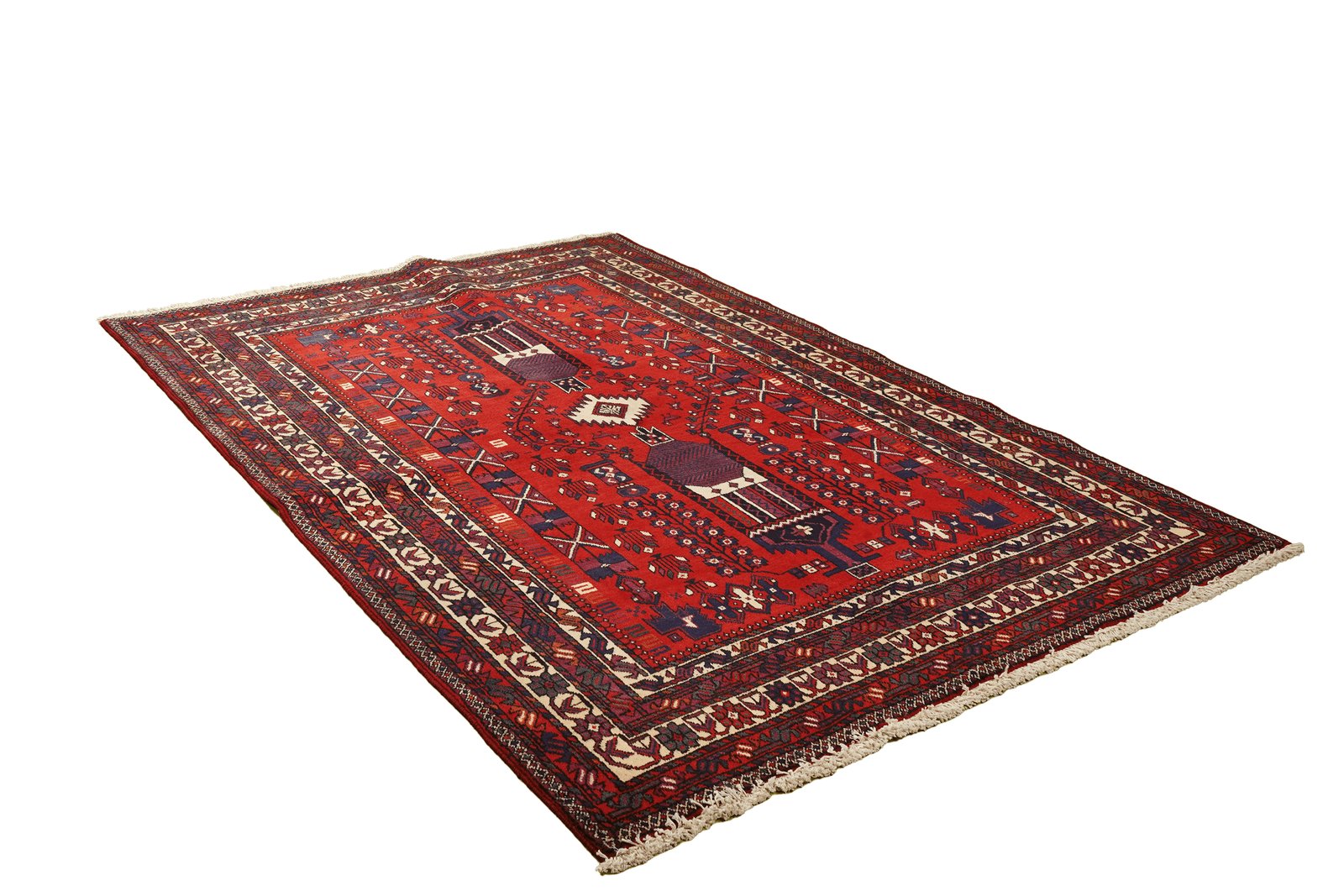 Afshar — Hand-knotted, 157x230 cm, Red, 100% Virgin Wool | View 5