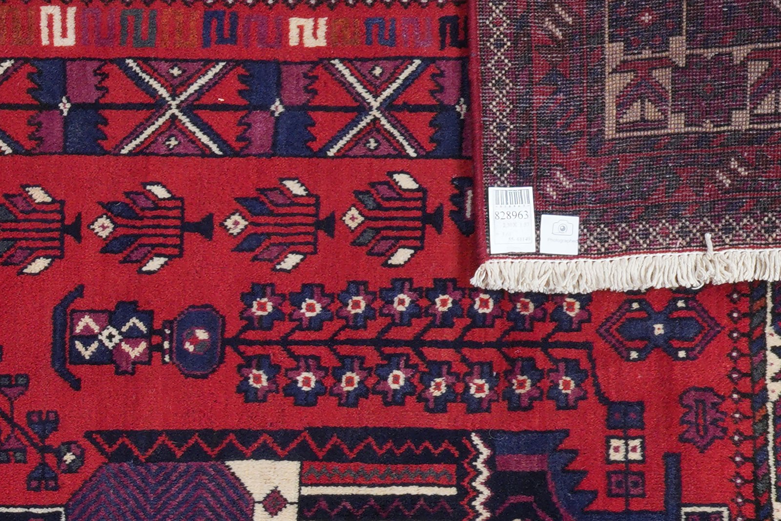 Afshar — Hand-knotted, 157x230 cm, Red, 100% Virgin Wool | View 6