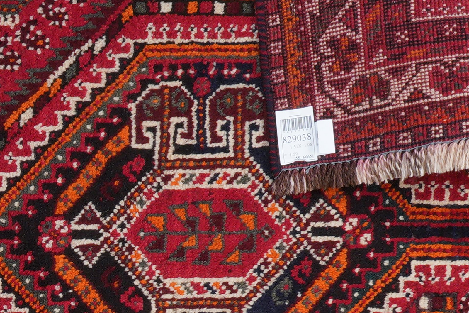 Gashgai — Hand-knotted, 105x151 cm, Red, 100% Virgin Wool | View 6