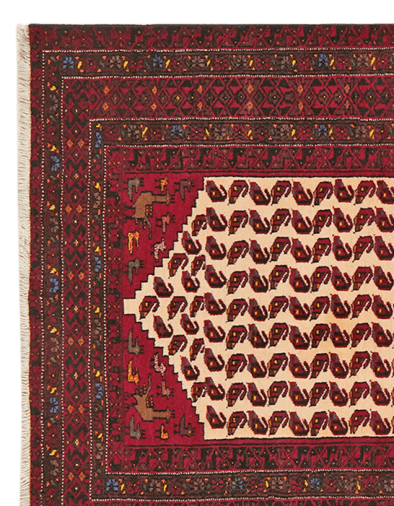Belutch — Hand-knotted, 102x207 cm, Beige, 100% Virgin Wool | View 3