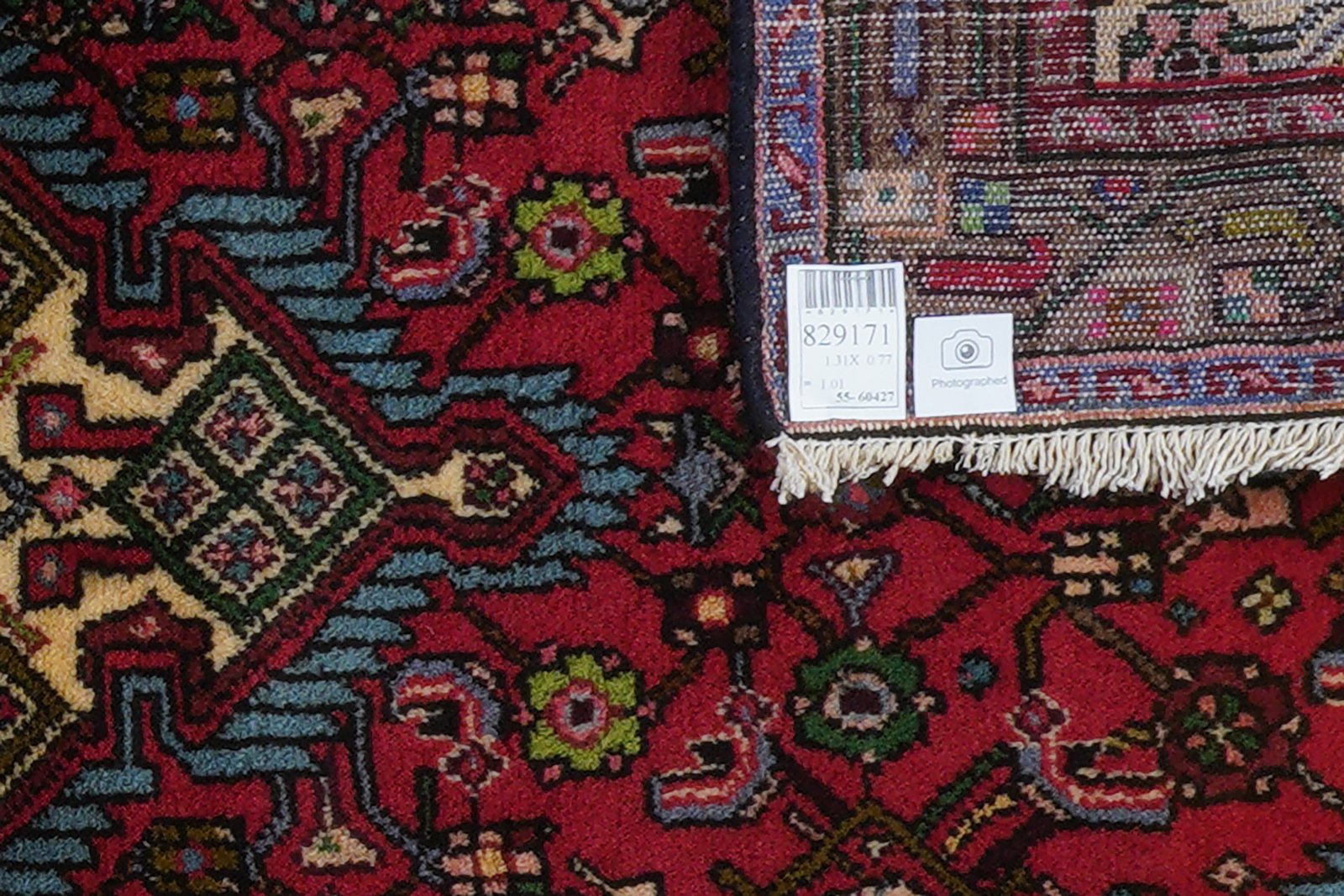 Assadabad — Hand-knotted, 77x131 cm, Red, 100% Virgin Wool | View 6