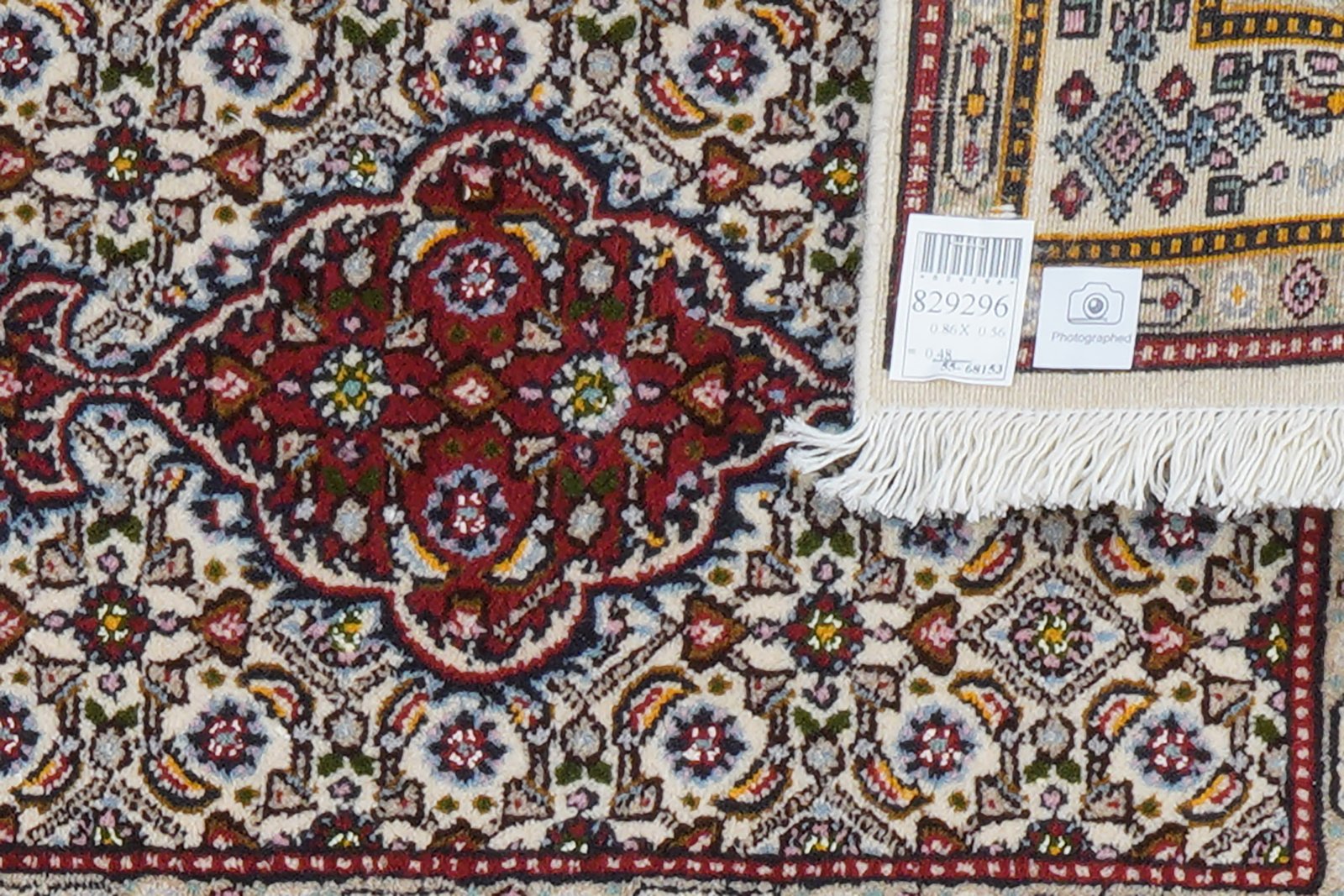 Moud Mahi — Hand-knotted, 56x86 cm, Beige, 100% Virgin Wool | View 6