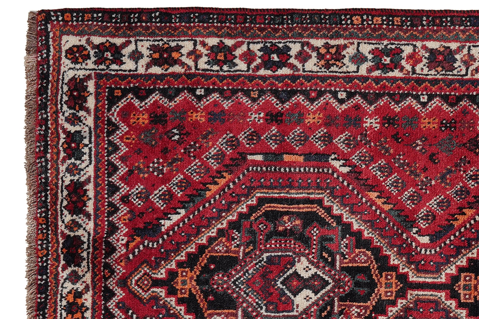 Shiraz — Hand-knotted, 108x162 cm, Red, 100% Virgin Wool | View 3