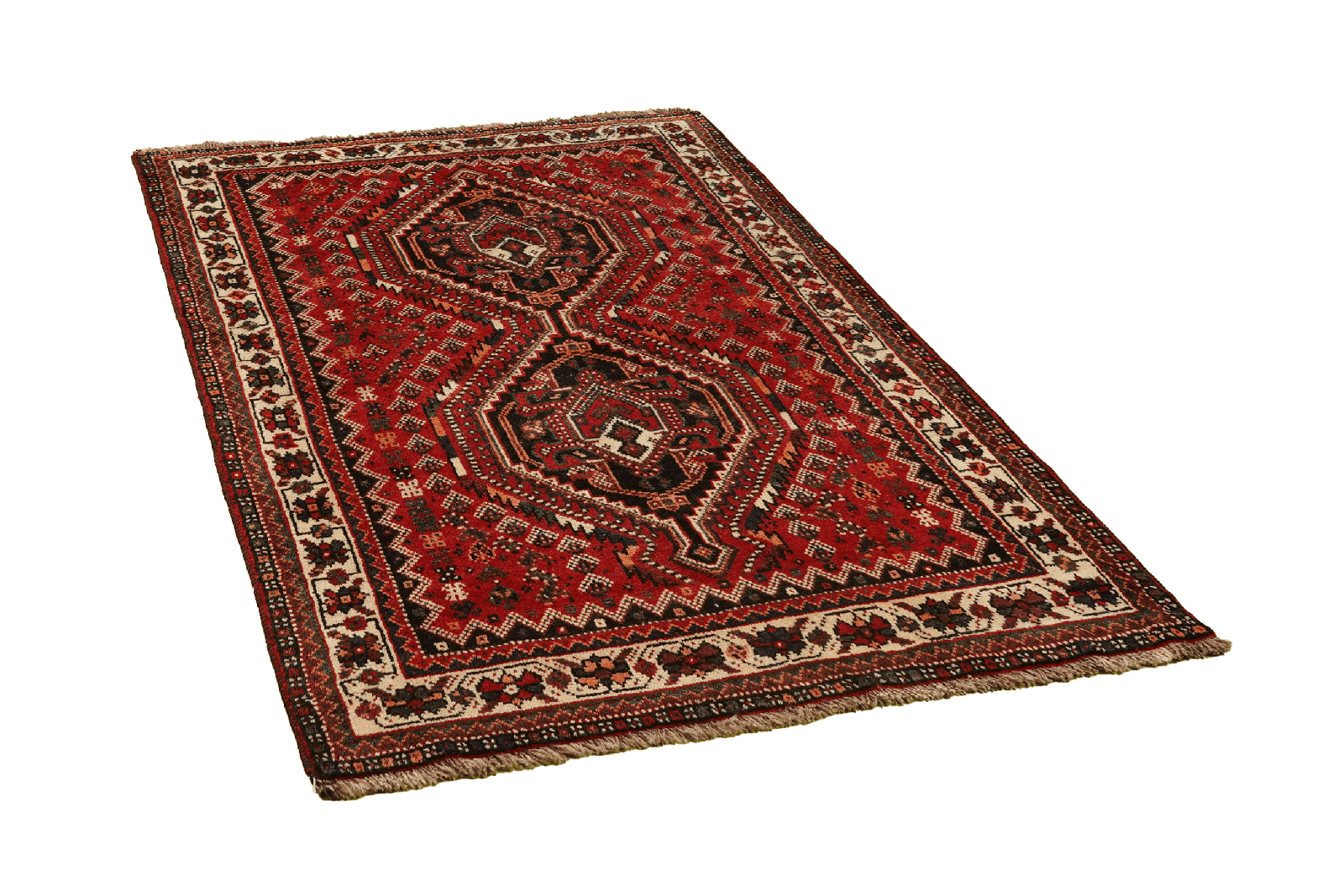 Shiraz — Hand-knotted, 108x162 cm, Red, 100% Virgin Wool | View 4