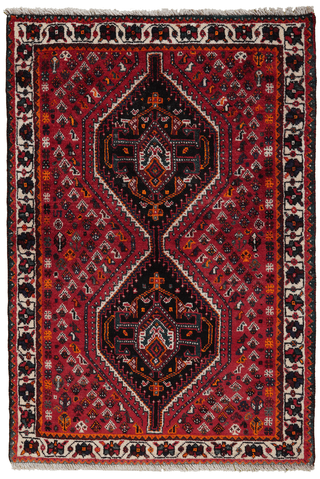Shiraz — Hand-knotted, 105x153 cm, Red, 100% Virgin Wool | Main view