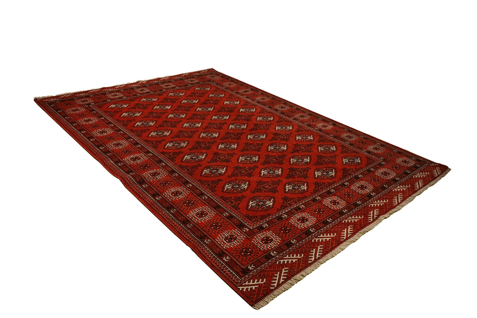 Turkman — Hand-knotted, 210x294 cm, Red, 100% Virgin Wool | View 4