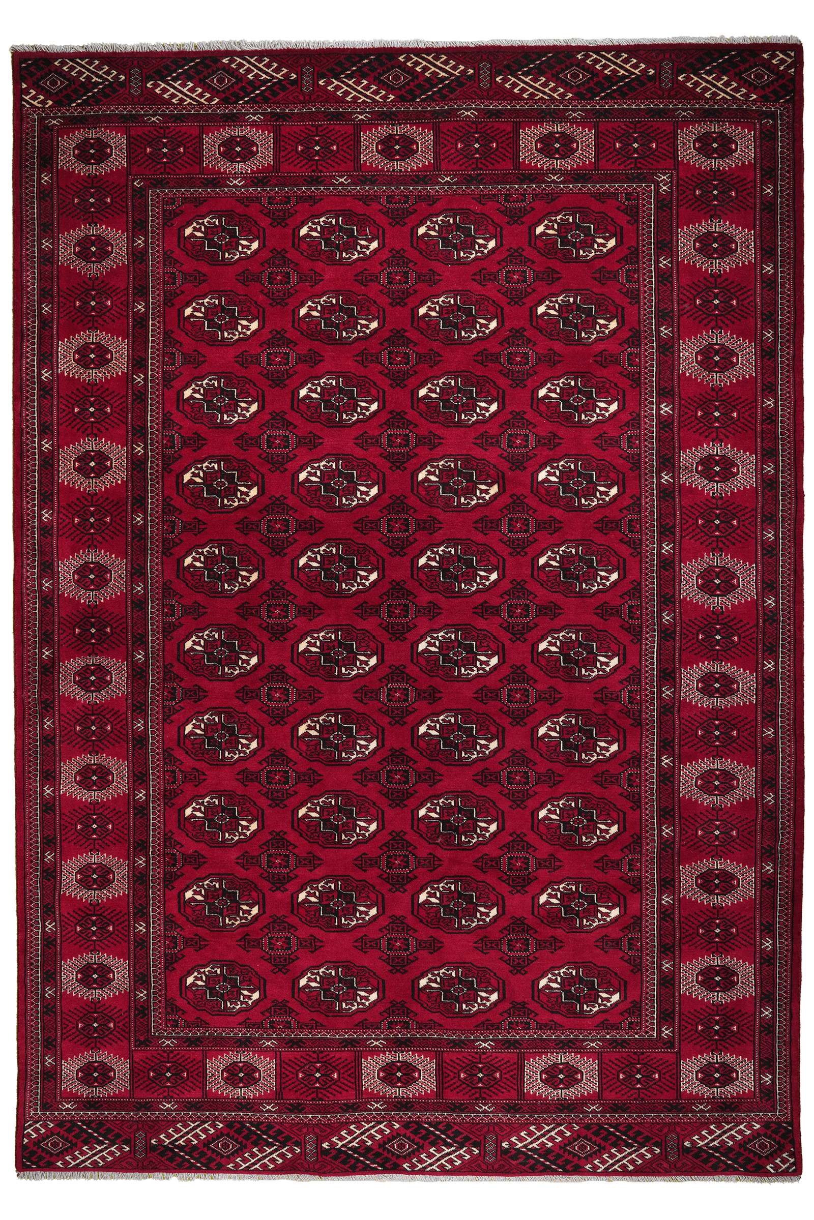 Turkman — Handgefertigt, 286x199 cm, Rot, 100% Virgin Wool | Main view