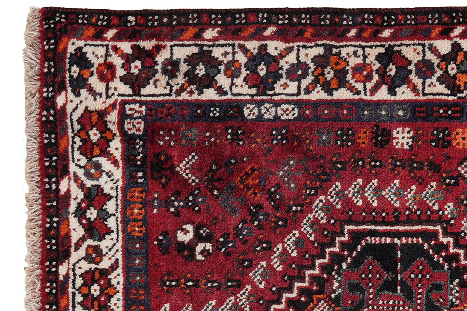 Gashgai — Hand-knotted, 107x151 cm, Red, 100% Virgin Wool | View 3