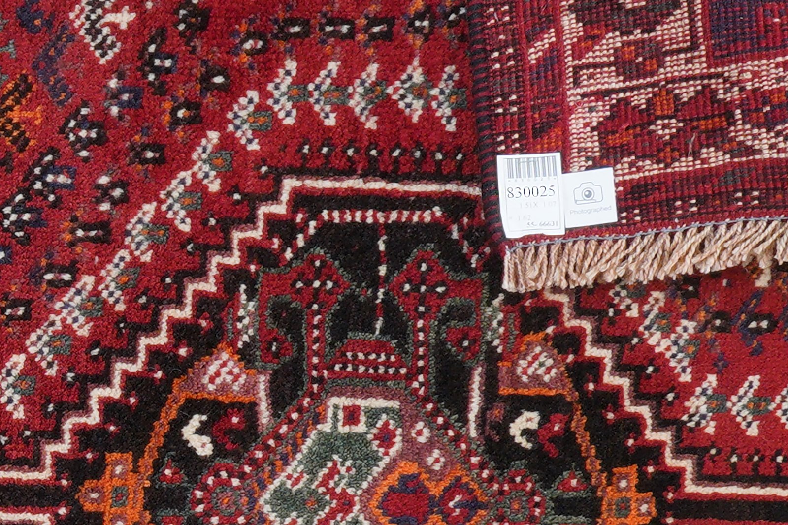 Gashgai — Hand-knotted, 107x151 cm, Red, 100% Virgin Wool | View 6