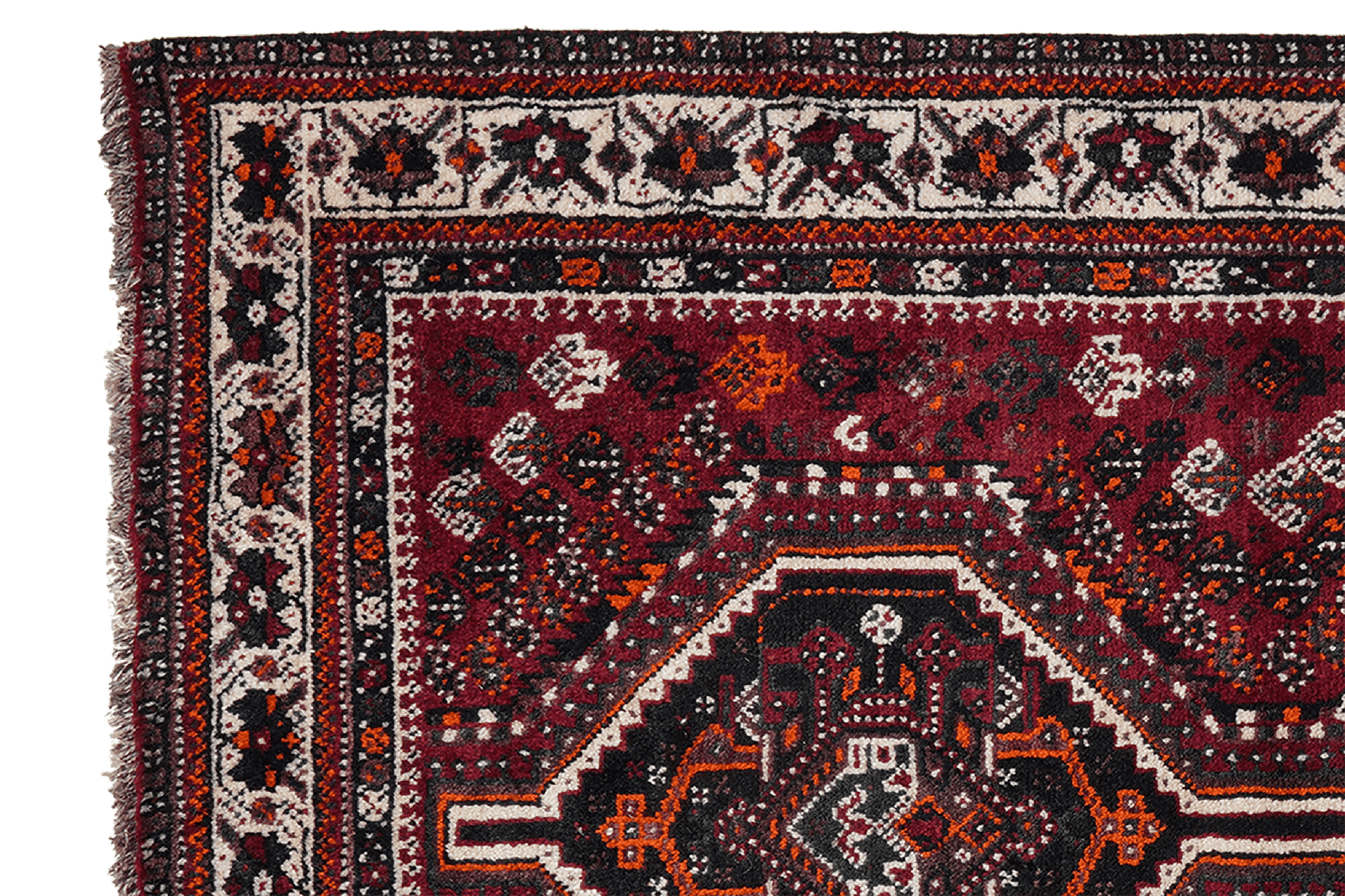 Shiraz — Hand-knotted, 106x153 cm, Red, 100% Virgin Wool | View 3