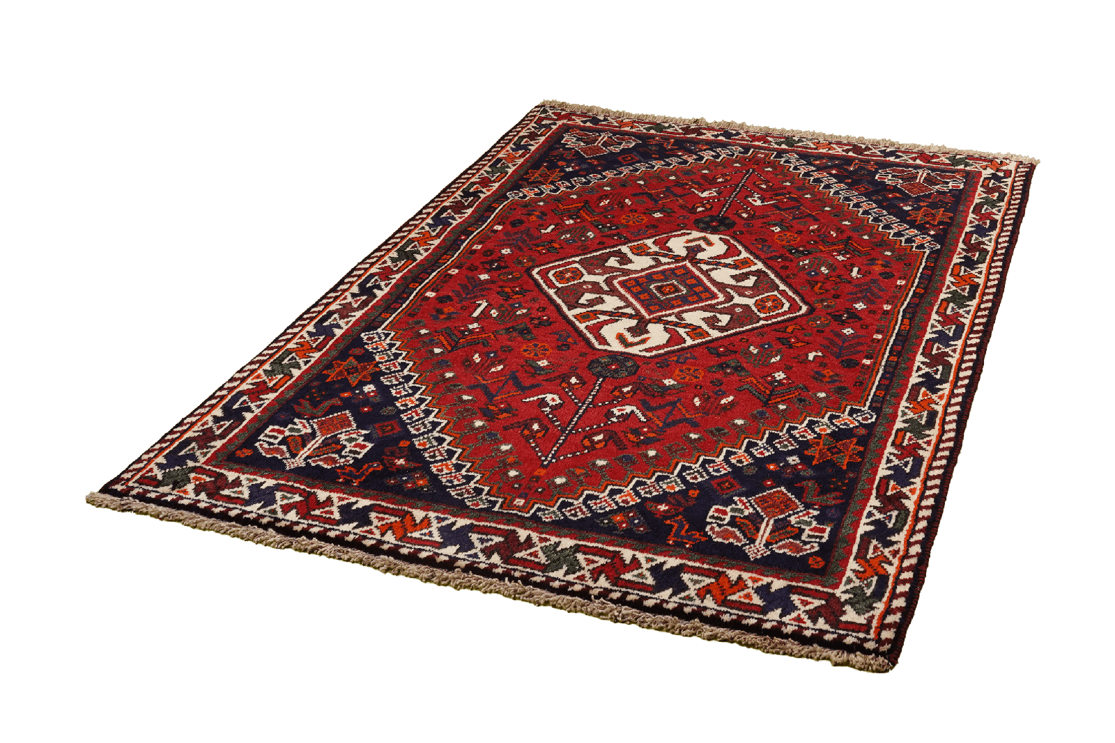 Gashgai — Hand-knotted, 123x162 cm, Red, 100% Virgin Wool | View 5