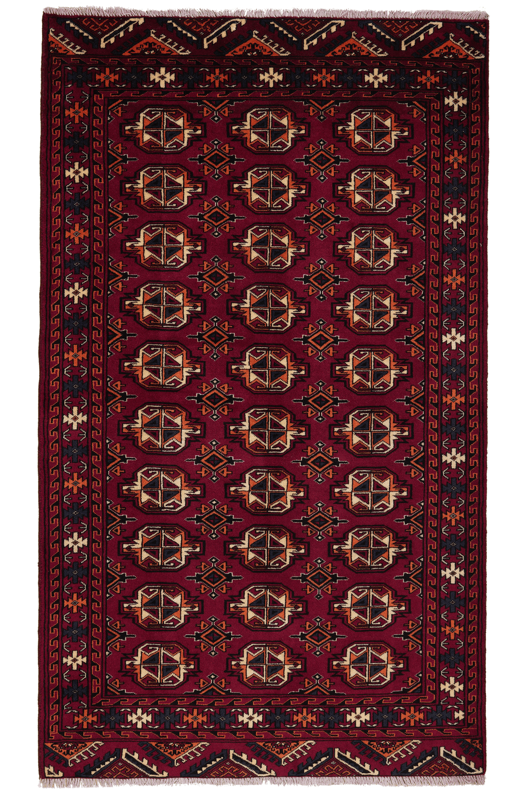 Turkman — Hand-knotted, 116x199 cm, Red, 100% Virgin Wool | Main view