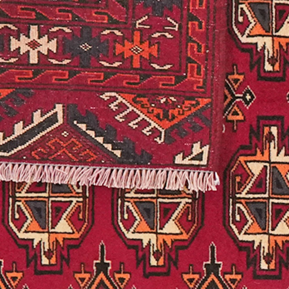 Turkman — Hand-knotted, 116x199 cm, Red, 100% Virgin Wool | View 6