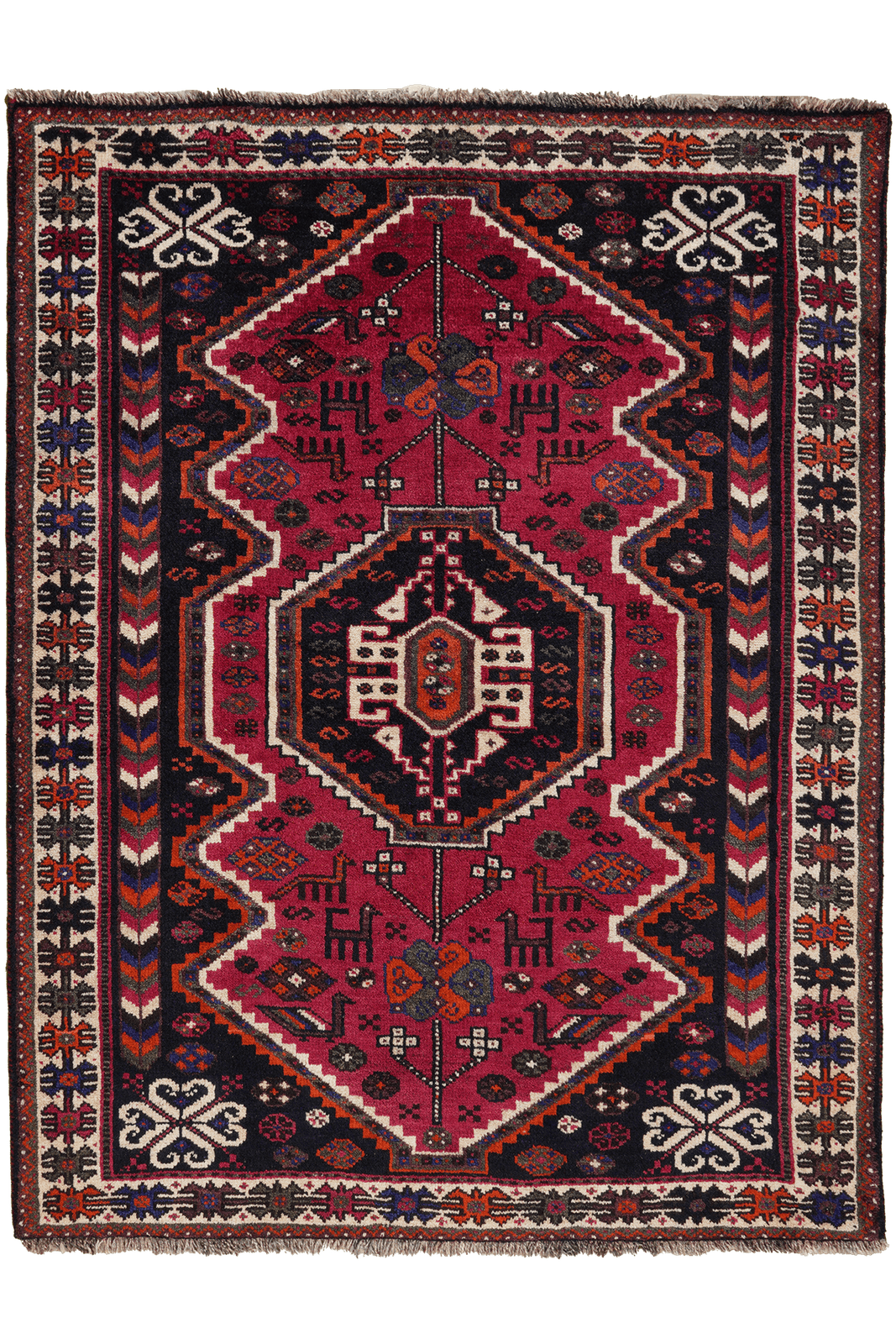 Gashgai — Hand-knotted, 123x159 cm, Red, 100% Virgin Wool | Main view