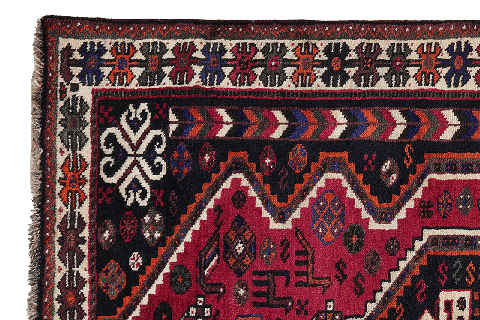 Gashgai — Hand-knotted, 123x159 cm, Red, 100% Virgin Wool | View 3