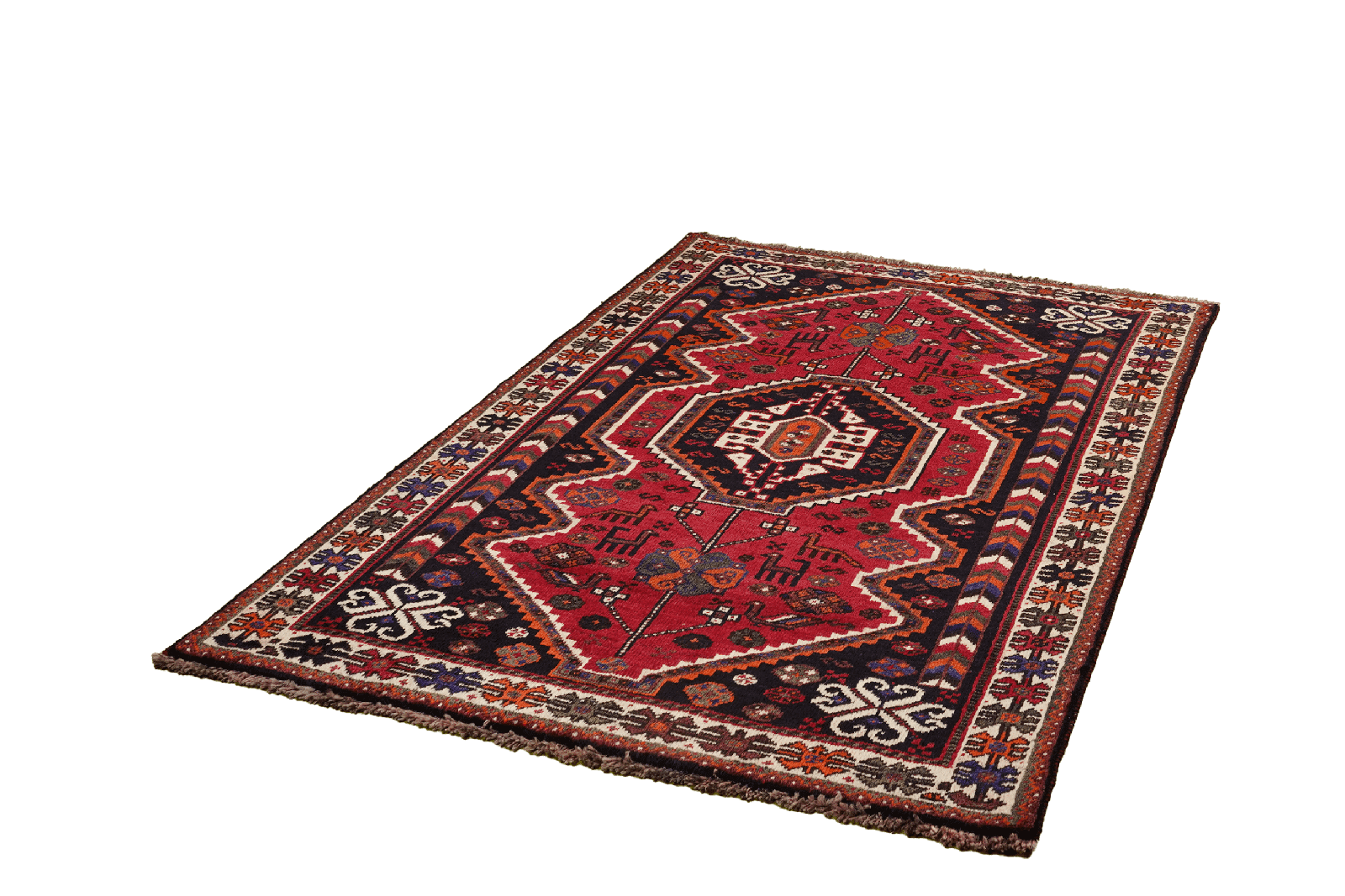 Gashgai — Hand-knotted, 123x159 cm, Red, 100% Virgin Wool | View 5