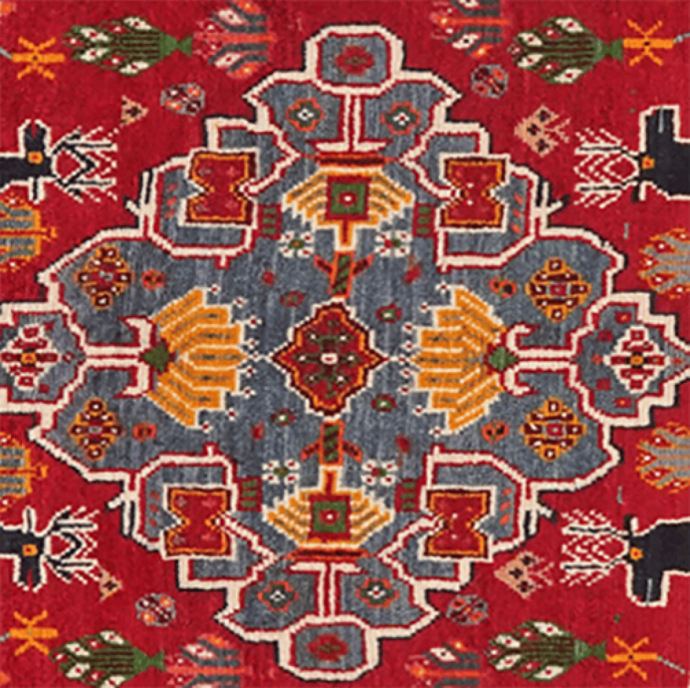 Gashgai — Hand-knotted, 55x66 cm, Red, 100% Virgin Wool | View 4