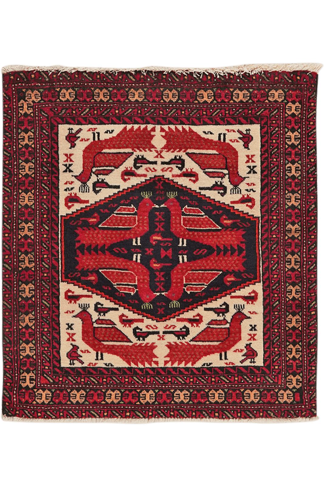 Belutch — Hand-knotted, 71x79 cm, Beige, 100% Virgin Wool | Main view