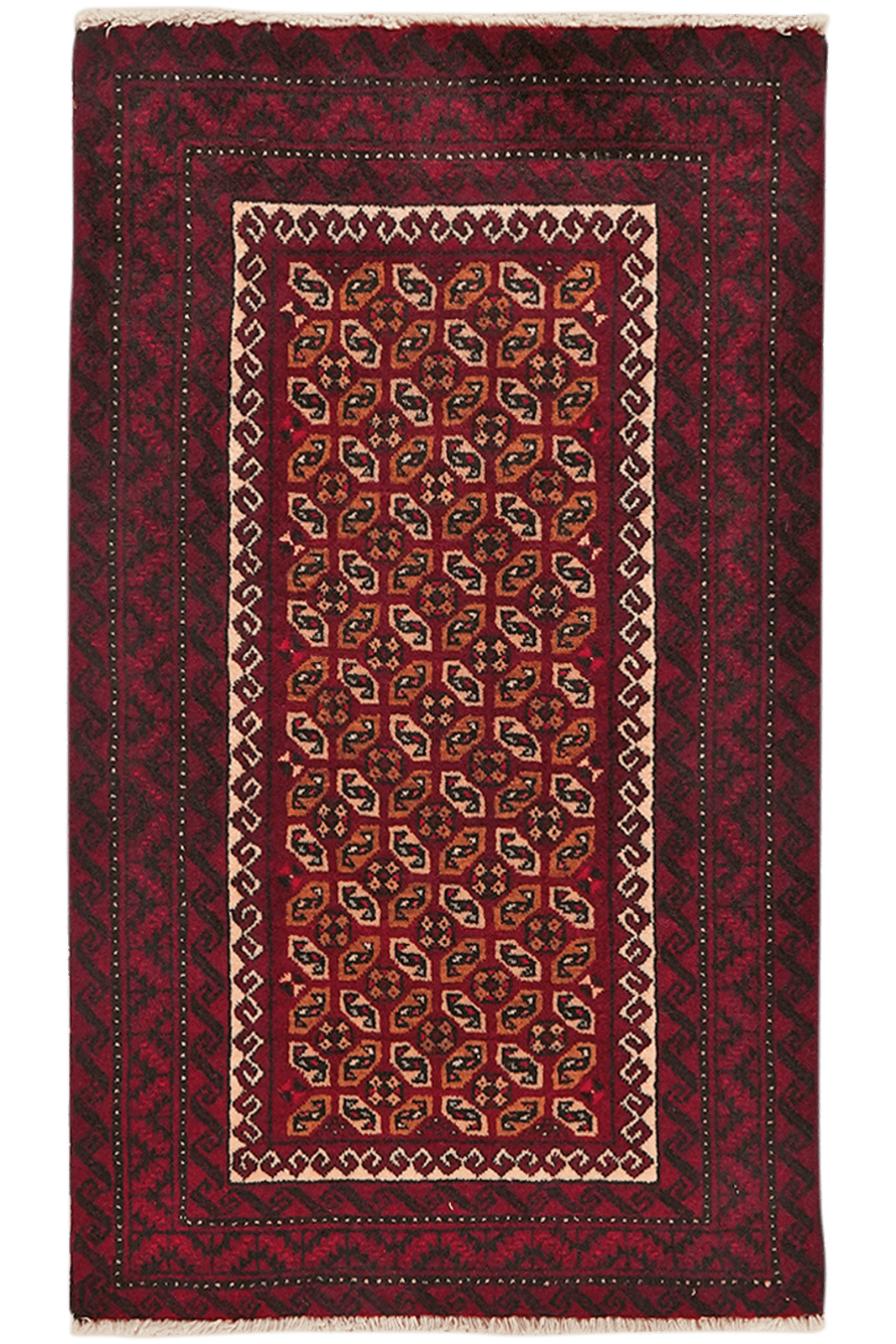 Belutch — Hand-knotted, 59x100 cm, Red, 100% Virgin Wool | Main view