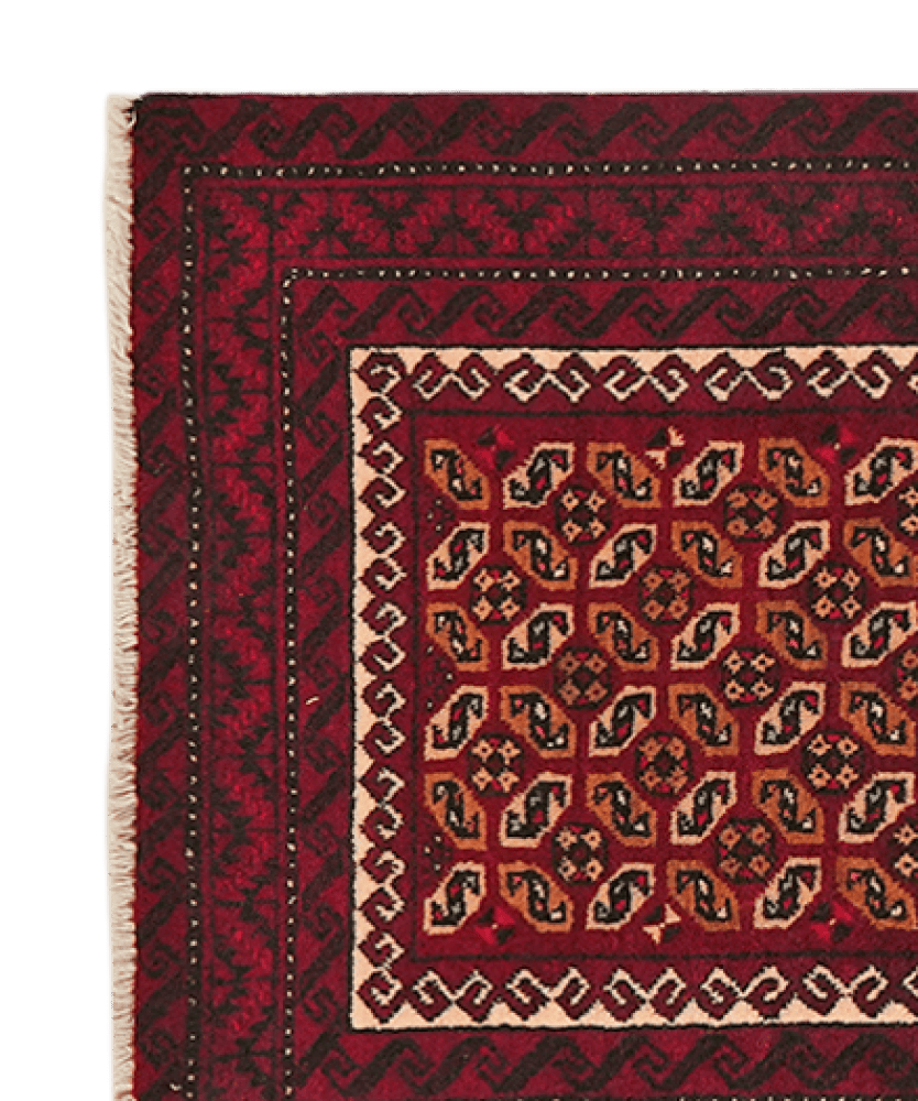 Belutch — Hand-knotted, 59x100 cm, Red, 100% Virgin Wool | View 3