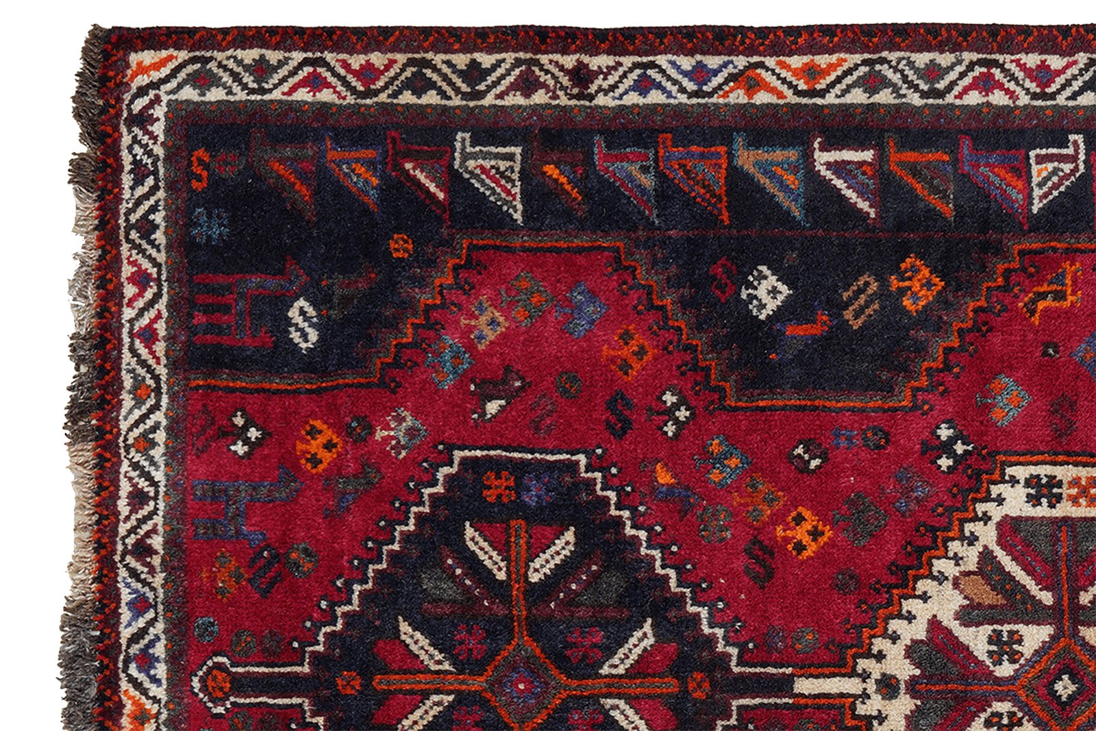 Gashgai — Hand-knotted, 114x164 cm, Red, 100% Virgin Wool | View 3