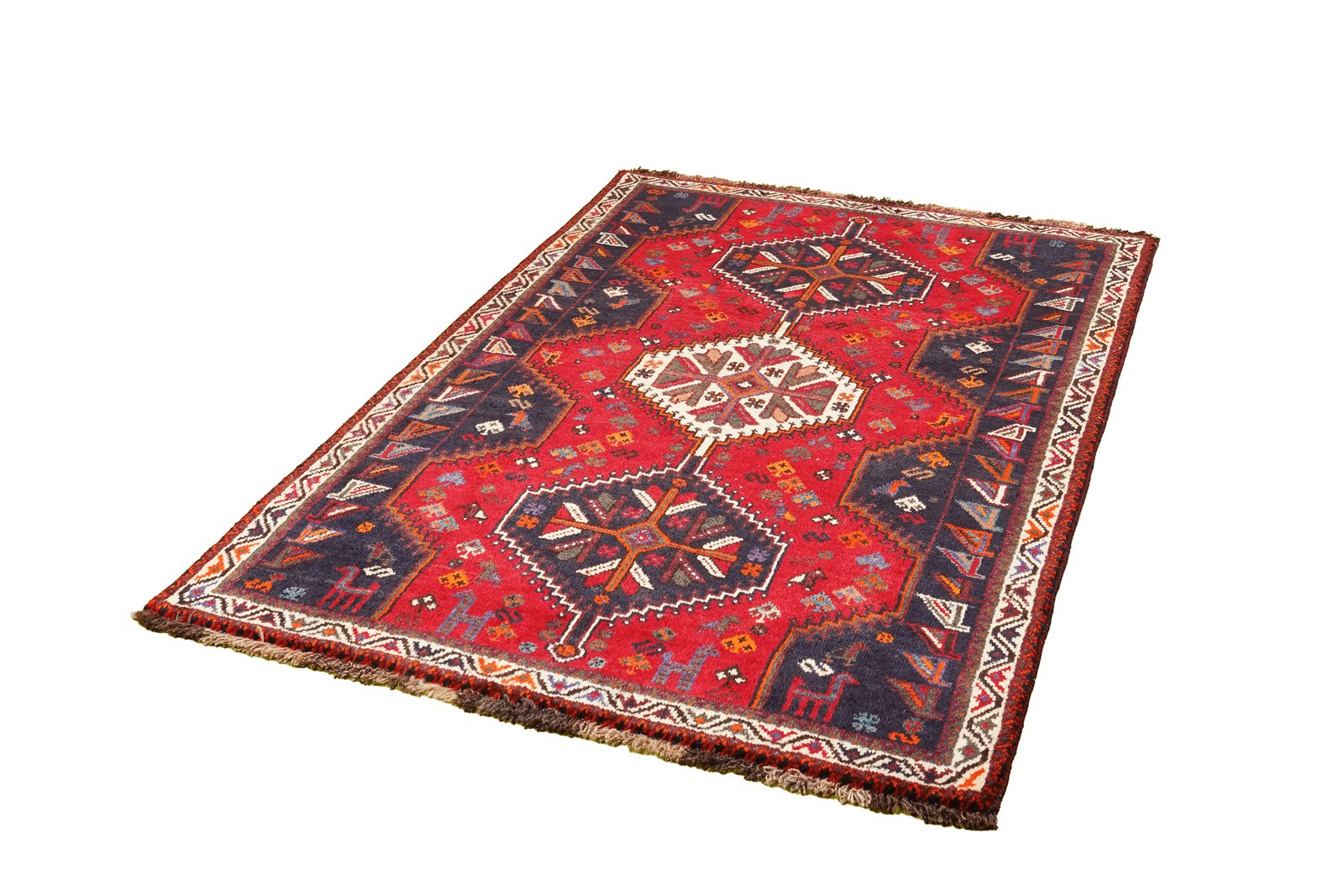 Gashgai — Hand-knotted, 114x164 cm, Red, 100% Virgin Wool | View 5