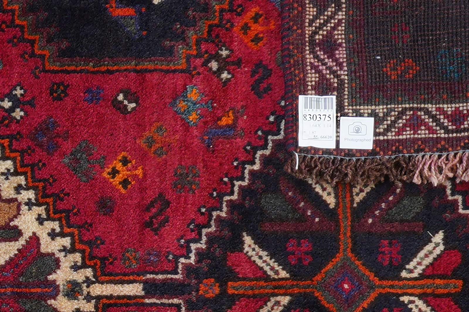Gashgai — Hand-knotted, 114x164 cm, Red, 100% Virgin Wool | View 6