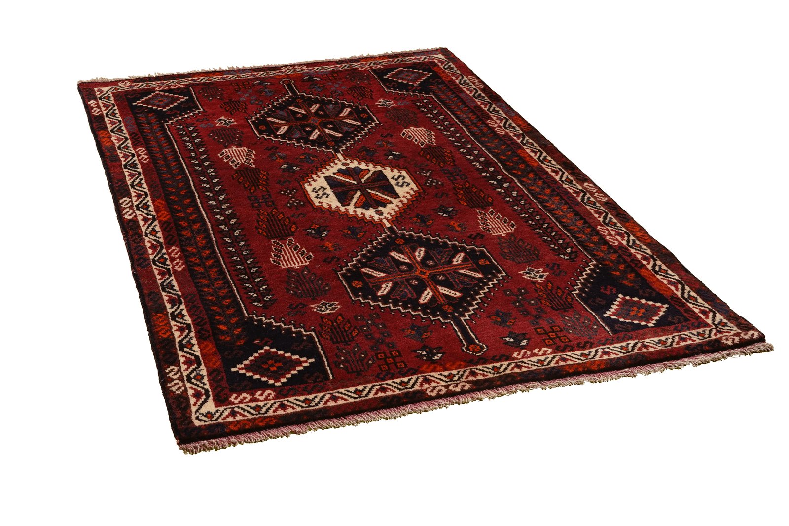 Gashgai — Hand-knotted, 117x162 cm, Red, 100% Virgin Wool | View 4
