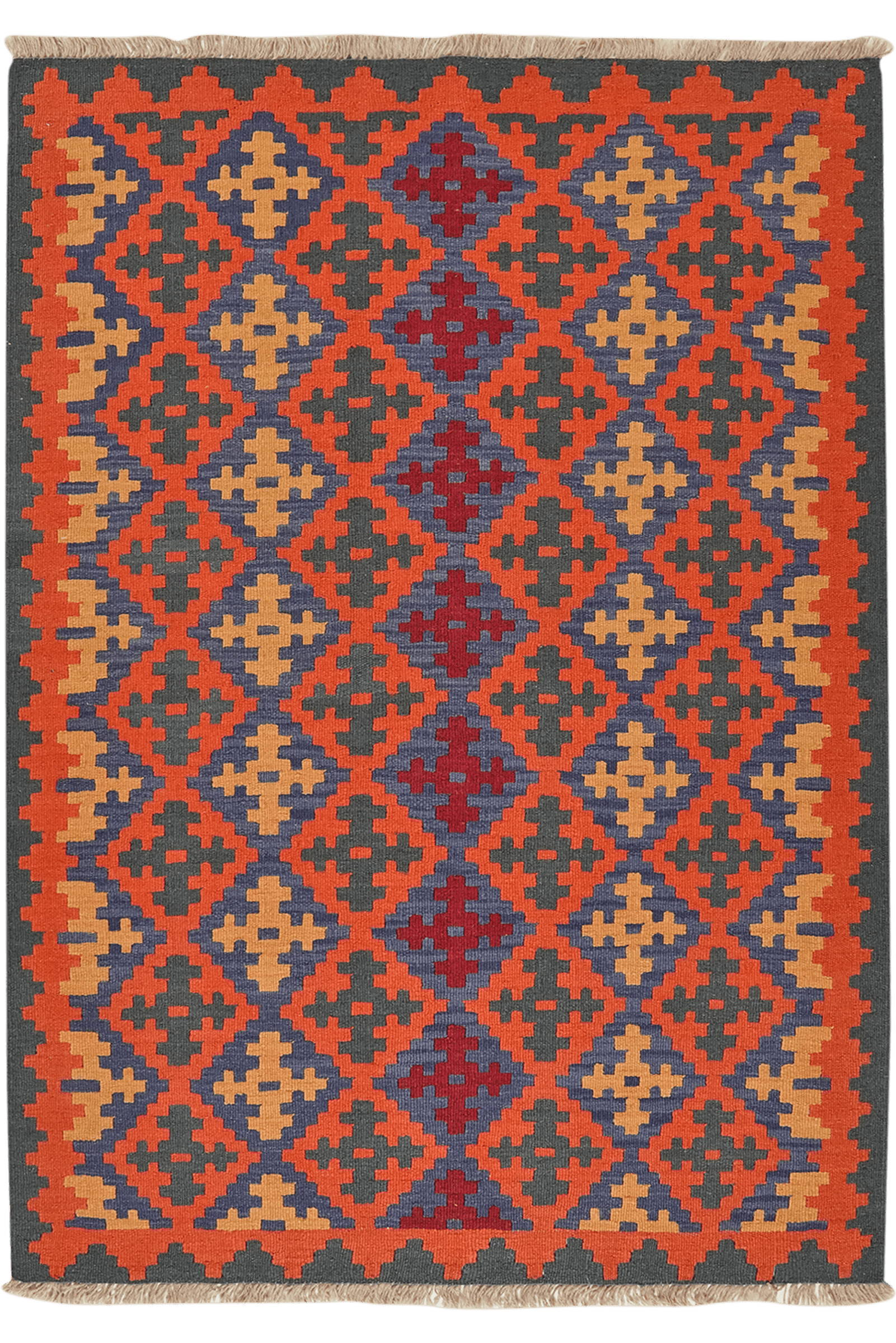 Kelim Gashgai — Handmade, 129x182 cm, Multicolor, 100% Virgin Wool | Main view