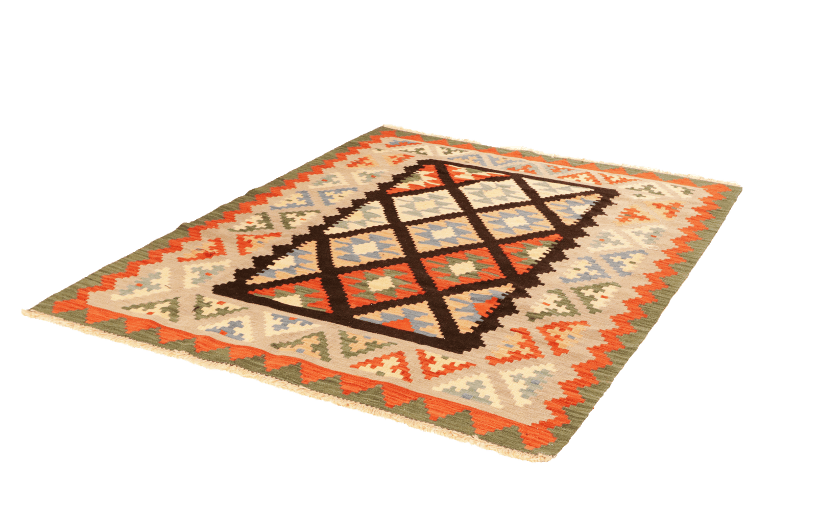 Kelim Gashgai — Handmade, 158x202 cm, Black, 100% Virgin Wool | View 6