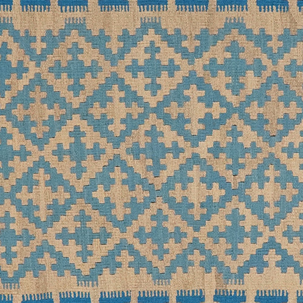 Kelim Gashgai — Handmade, 120x179 cm, Blue, 100% Virgin Wool | View 4