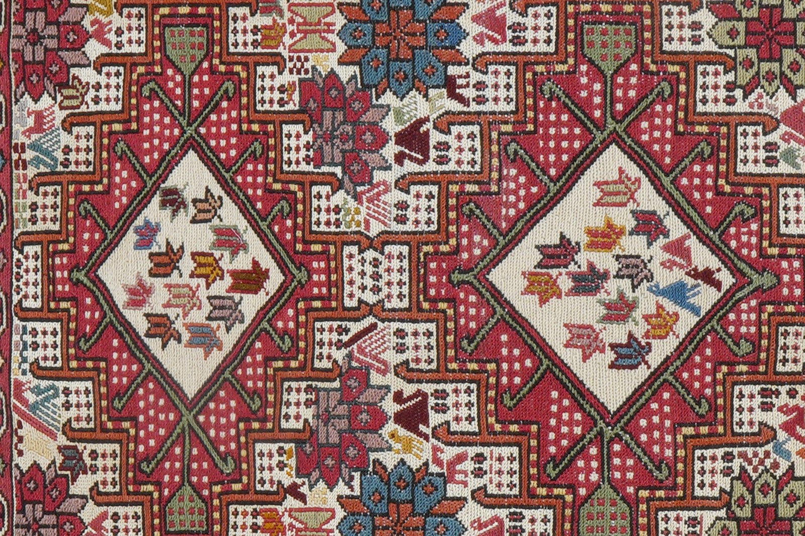 Sumak Shahsavan — Handmade, 81x93 cm, Beige, 100% Virgin Wool | View 7